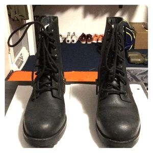 Fur lined black boots